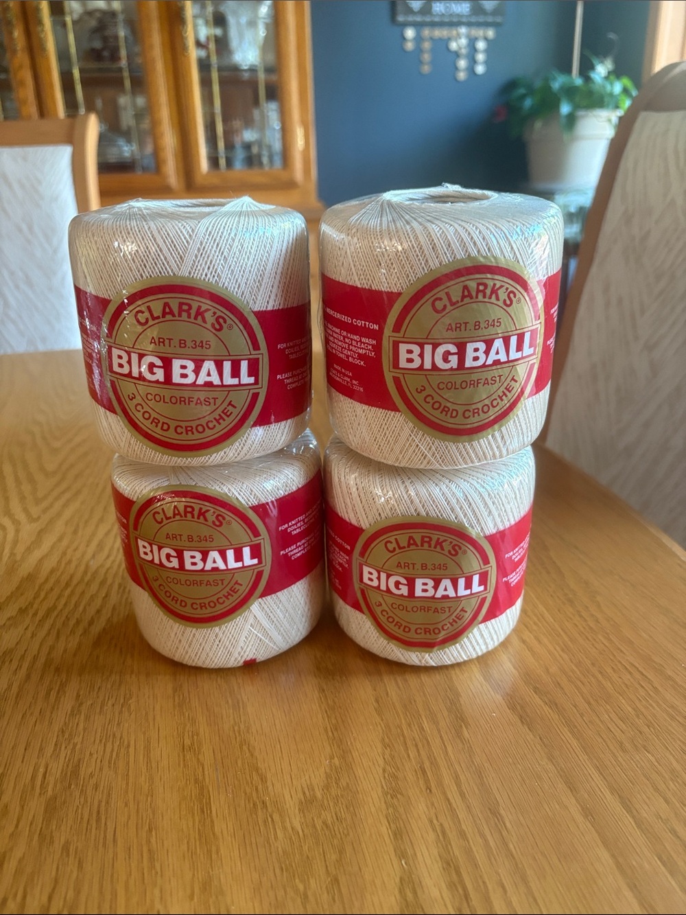Clarks Big Ball Crochet Cord Thread Ecru Size 20 400 Yards Crochet String Art